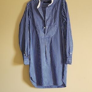 Blue Striped Long Sleeve Tunic,Size 6,Ralph Lauren